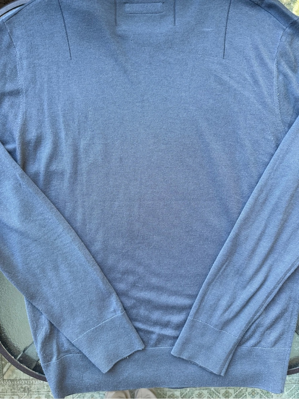 AllSaints Men's Long Sleeve Crewneck Shirt - slate blue - Picture 6 of 8